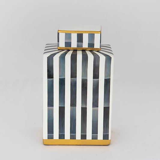 ΒΑΖΟ ΜΕ ΚΑΠΑΚΙ ΚΕΡΑΜΙΚΟ ΜΠΛΕ & ΜΑΥΡΟ 13x8x22