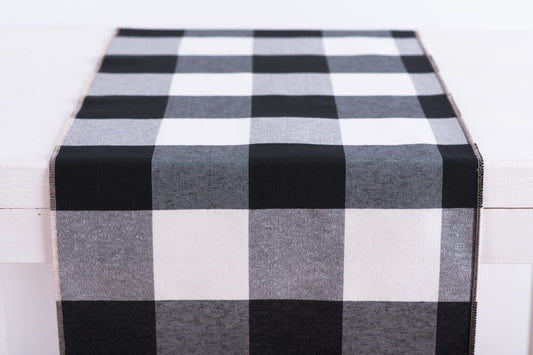 Ράννερ Μεγάλο Καρώ Ασπρόμαυρο 32x250εκ