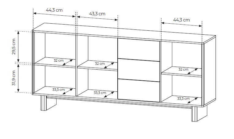 Naboo II sideboard 183.3x38.1x82.6