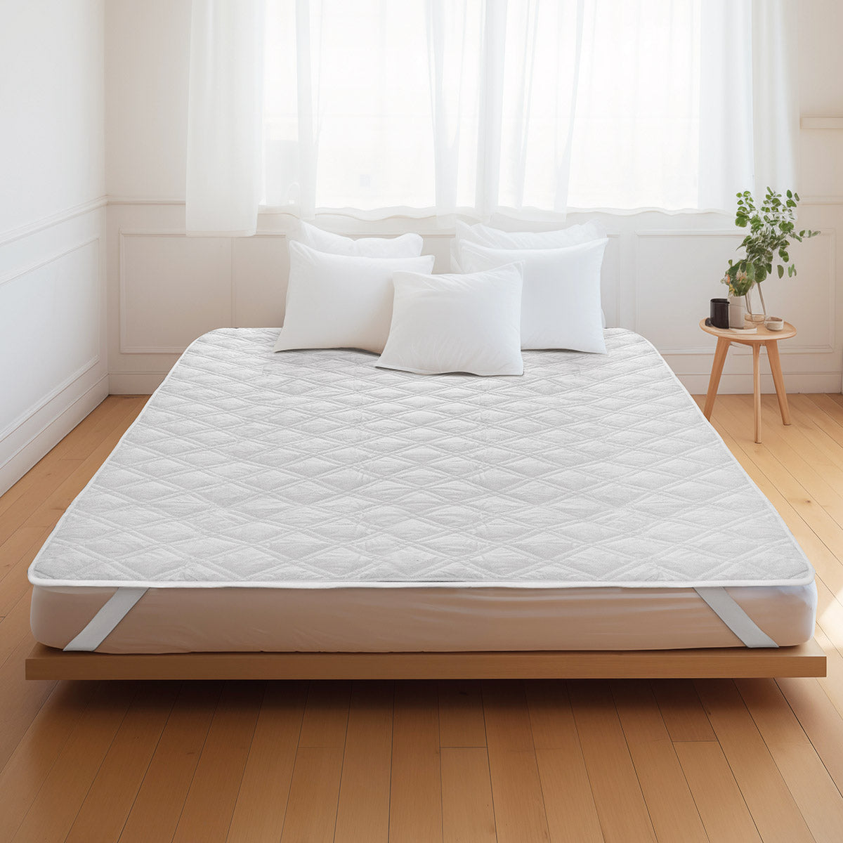 Καπιτονέ-Αδιάβροχο Προστατευτικό Στρώματος Λευκό 160x200εκ