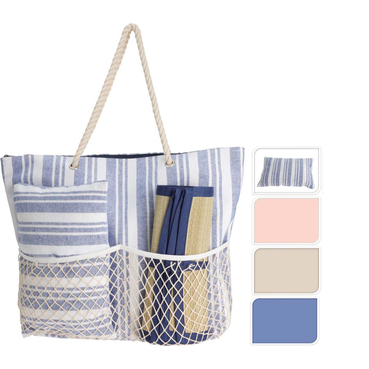 Τσάντα Θαλάσσης με Μαξιλάρι & Ψάθα 38x14εκ 3 Σχδ