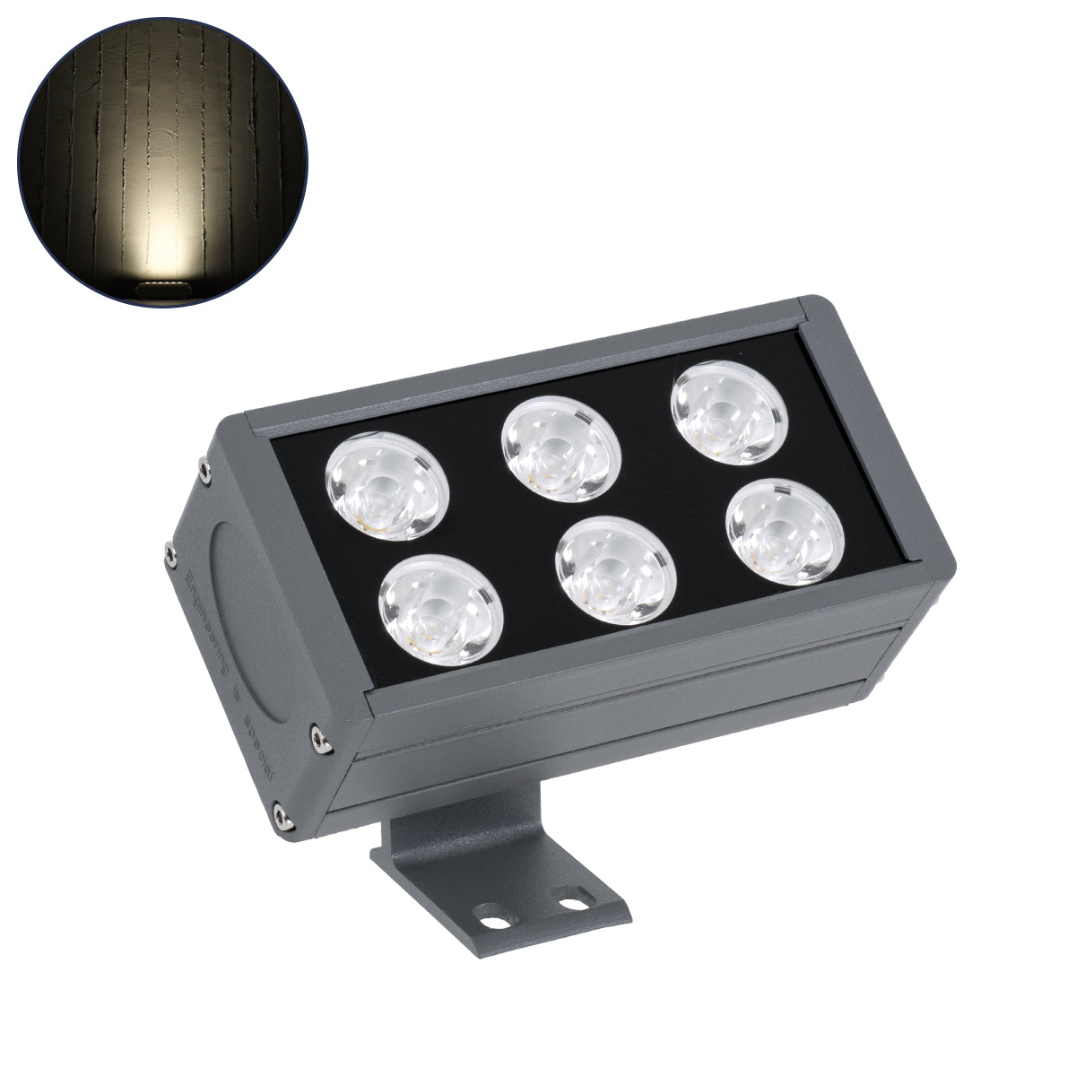 FLOOD-DANY 90376 Προβολέας Wall Washer για Φωτισμό Κτιρίων LED 24W 2280lm 5° DC 24V Αδιάβροχο IP65 Μ16 x Π9.5 x Υ7.5cm Φυσικό Λευκό 4500K - Γκρι Ανθρακί
