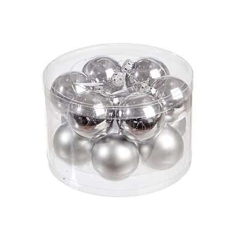 Μπάλα Γυάλινη Ασημί S/12 6εκ