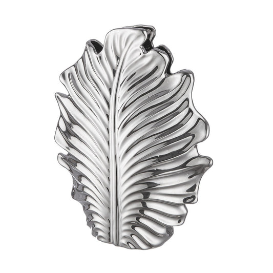 Βάζο Leaf "Monstera" Κεραμικό Ασημένιο 23x9.5x30