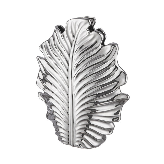 Βάζο Leaf "Monstera" Κεραμικό Ασημένιο 30.5x9.5x37.5