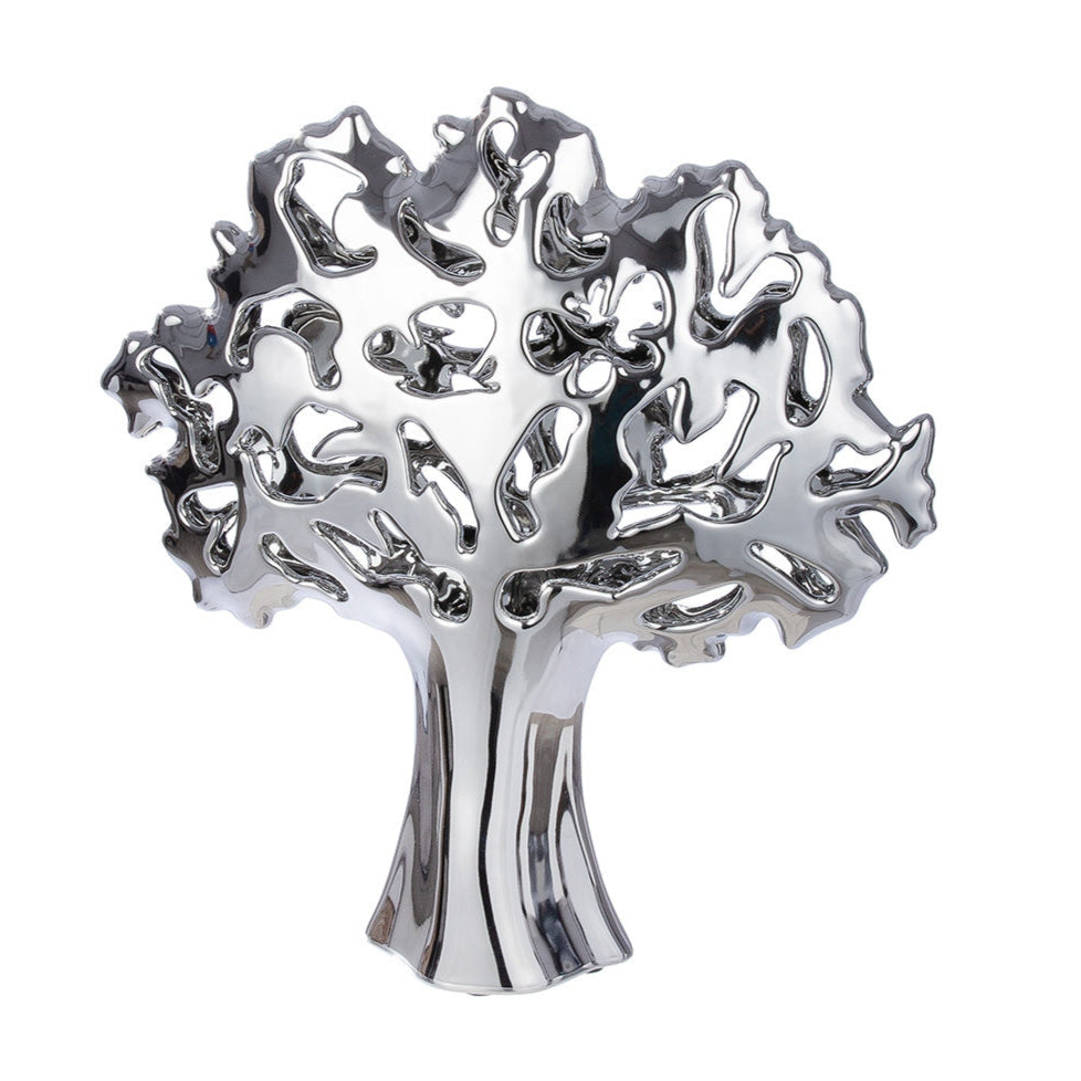 Διακοσμητικό Δέντρο "Alive" Κεραμικό Ασημένιο 30x9x31.5