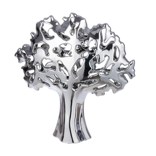 Διακοσμητικό Δέντρο "Alive" Κεραμικό Ασημένιο 30x9x31.5