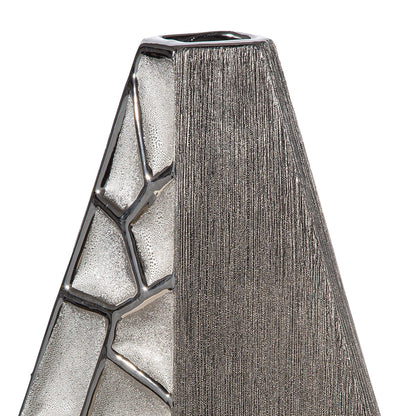 Βάζο Κεραμικό Ασημί Χρώμα 24x9x47