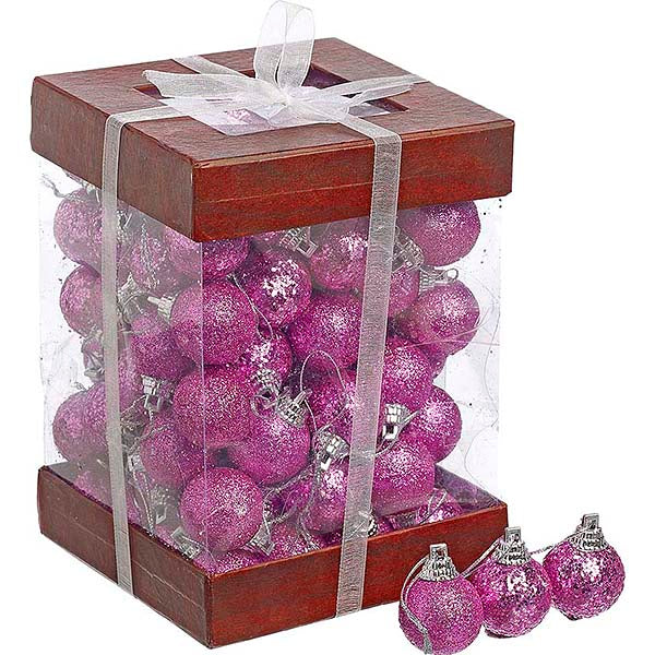 Μπάλες Φελιζόλ Χριστουγέννων Ροζ S/96 3εκ