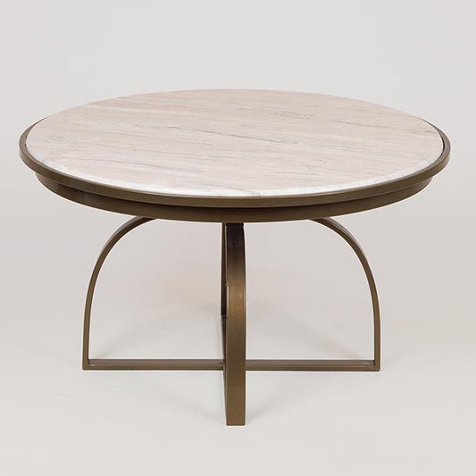 ΤΡΑΠΕΖΙ ΜΕΤΑΛΛΙΚΟ ΧΡΥΣΟ - ΛΕΥΚΟ 70x70x40