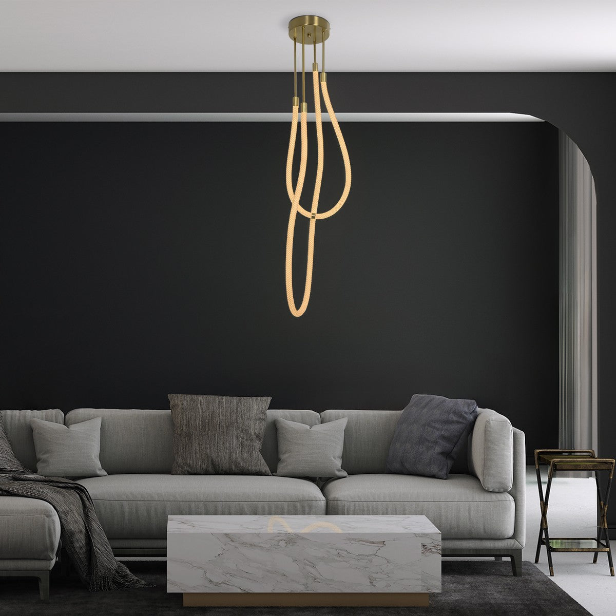 GLOW KLV-101-0153 Φωτιστικό Οροφής LED 42W 4200lm 360° AC 220-240V IP20 Ρυθμιζόμενο Λευκό CCT με Χειριστήριο από 2700K έως 6000K Dimmable - Lumileds SMD Chip - Χρυσό Πλατίνα - Μ50 x Π50 x Υ70