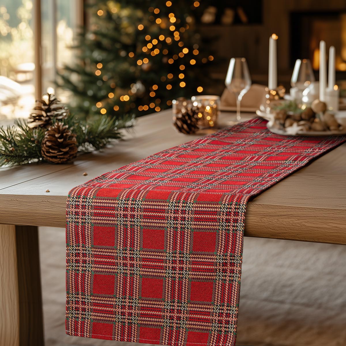 Ράννερ Στόφα Καρώ Κόκκινο 32x150εκ