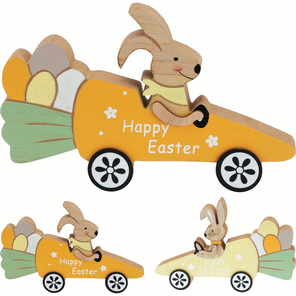 Λαγoυδάκι σε Καρότο Ξύλινο 12εκ 2 Σχδ