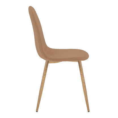 Bella Chair Tan Fabric with Metal Legs in Natural Color 44x55x85