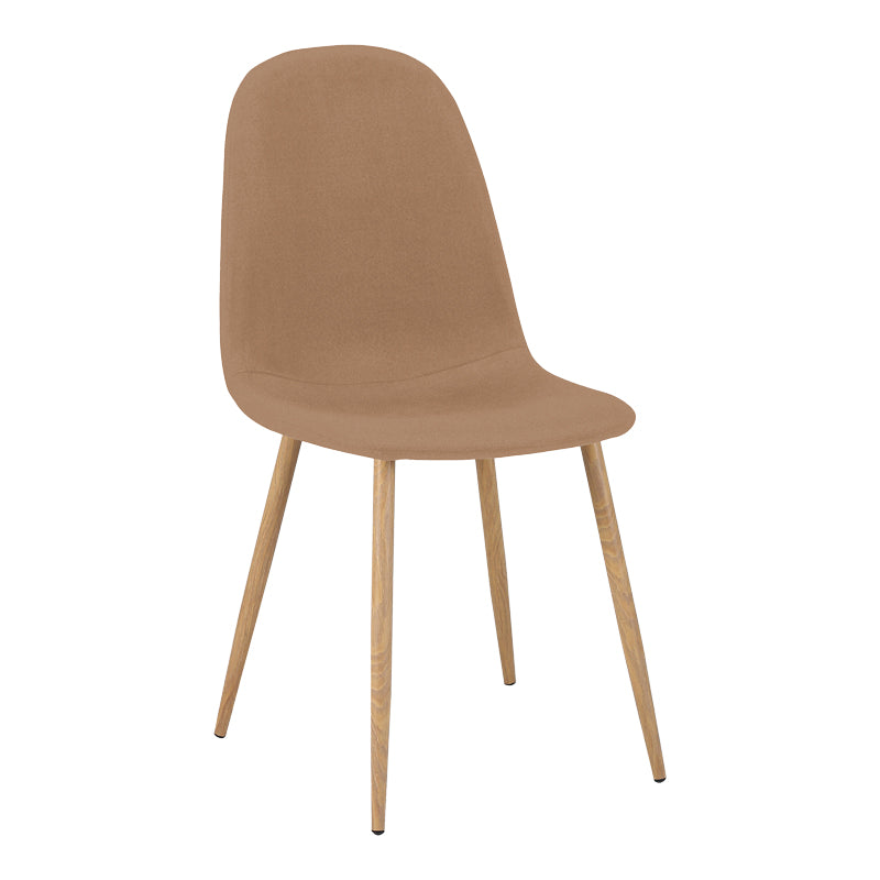 Bella Chair Tan Fabric with Metal Legs in Natural Color 44x55x85