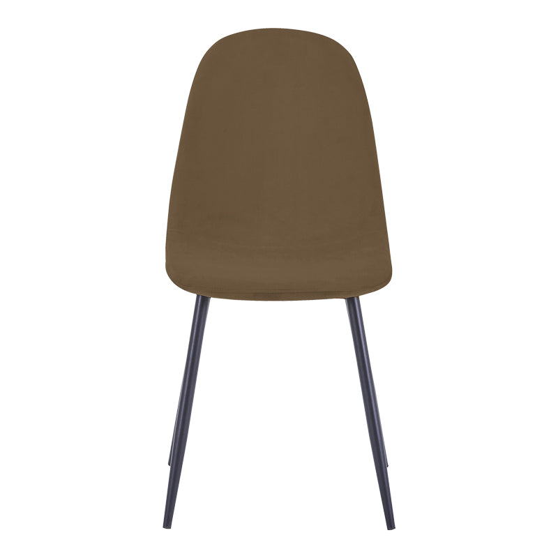 Bella Chair Brown Velvet with Black Metal Leg 44x55x85