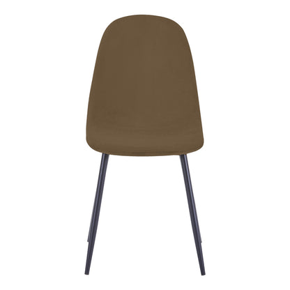 Bella Chair Brown Velvet with Black Metal Leg 44x55x85