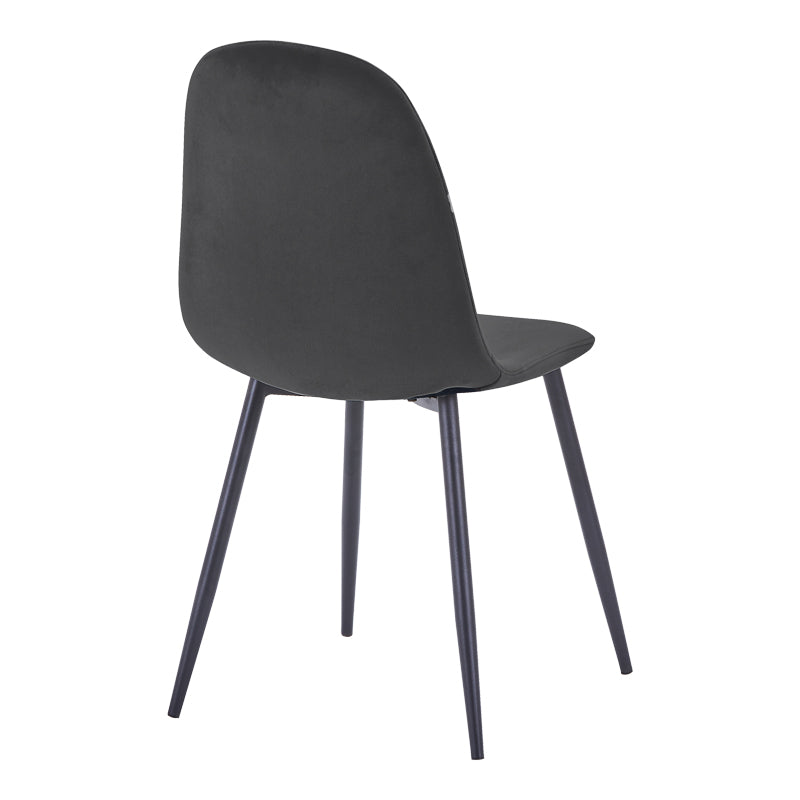 Bella Chair Black Velvet with Black Metal Leg 44x55x85