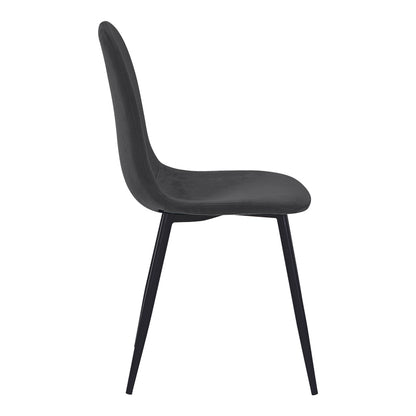 Bella Chair Black Velvet with Black Metal Leg 44x55x85