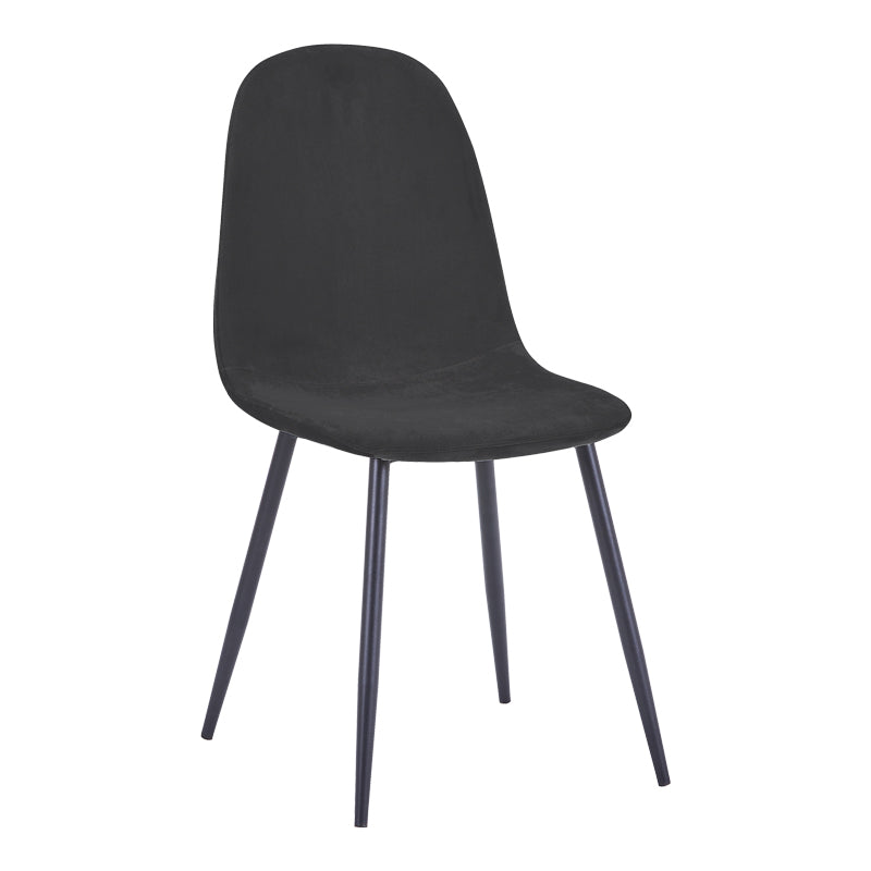 Bella Chair Black Velvet with Black Metal Leg 44x55x85