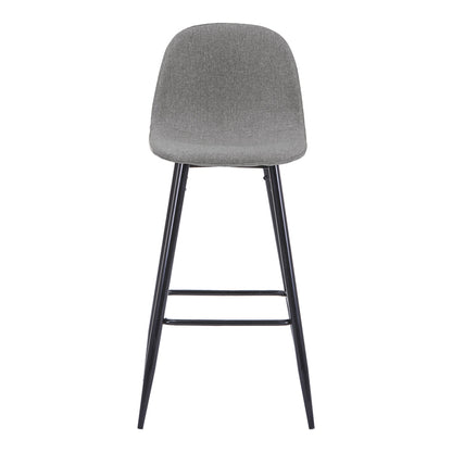 Mid-Height Bar Stool Bella Grey Fabric with Black Metal Leg 41.5x49x98