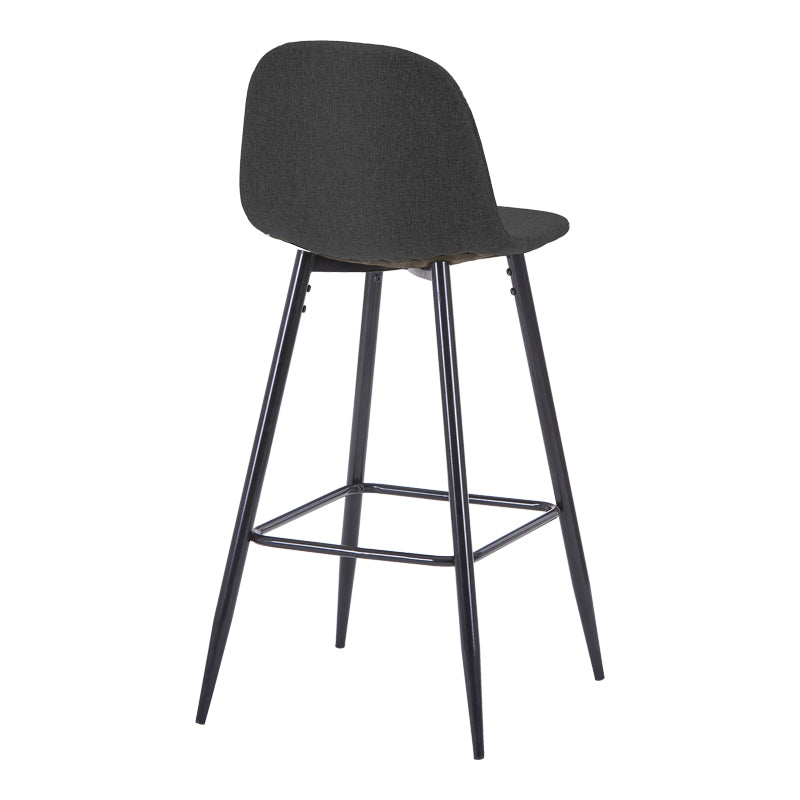 Bella Mid-Height Bar Stool Charcoal Fabric with Black Metal Leg 41.5x49x98