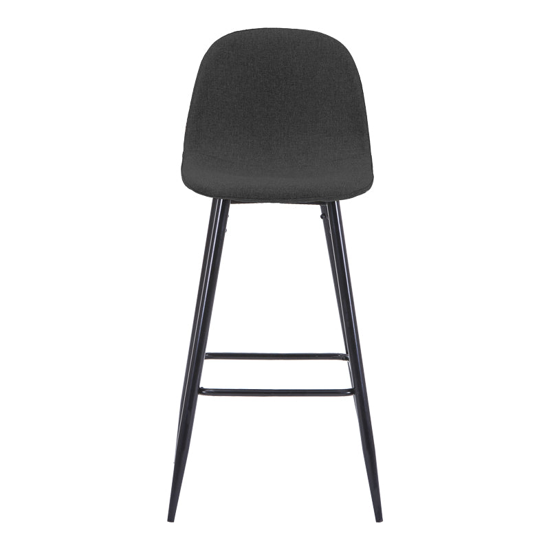 Bella Mid-Height Bar Stool Charcoal Fabric with Black Metal Leg 41.5x49x98