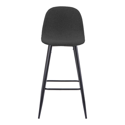 Bella Mid-Height Bar Stool Charcoal Fabric with Black Metal Leg 41.5x49x98