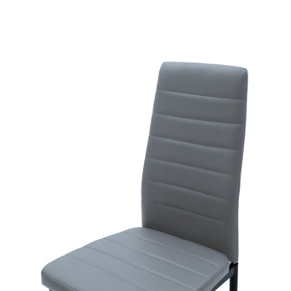 Καρέκλα Parker Ανθρακί PU με Μεταλλικό Μαύρο Πόδι 41x48x96