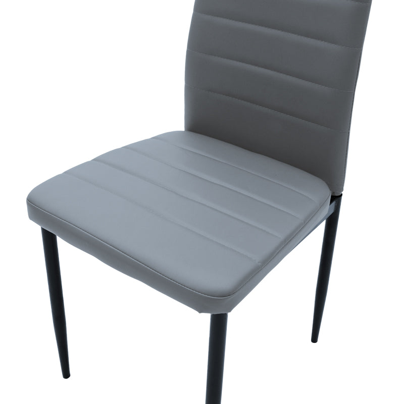 Καρέκλα Parker Ανθρακί PU με Μεταλλικό Μαύρο Πόδι 41x48x96