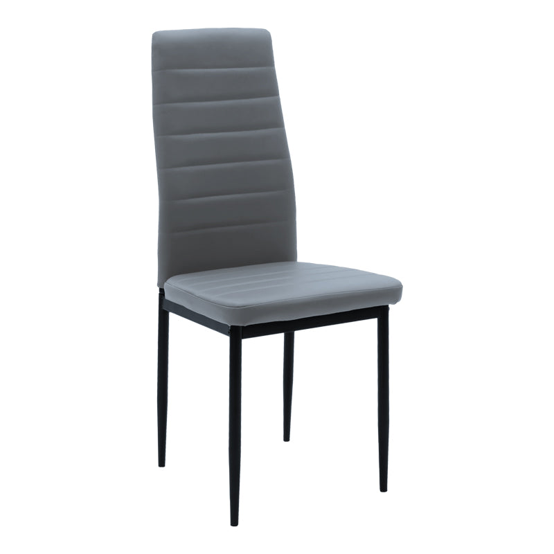 Καρέκλα Parker Ανθρακί PU με Μεταλλικό Μαύρο Πόδι 41x48x96