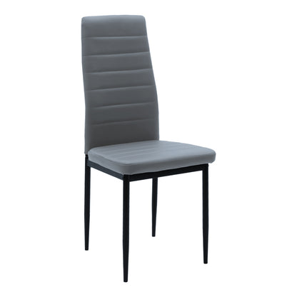 Καρέκλα Parker Ανθρακί PU με Μεταλλικό Μαύρο Πόδι 41x48x96