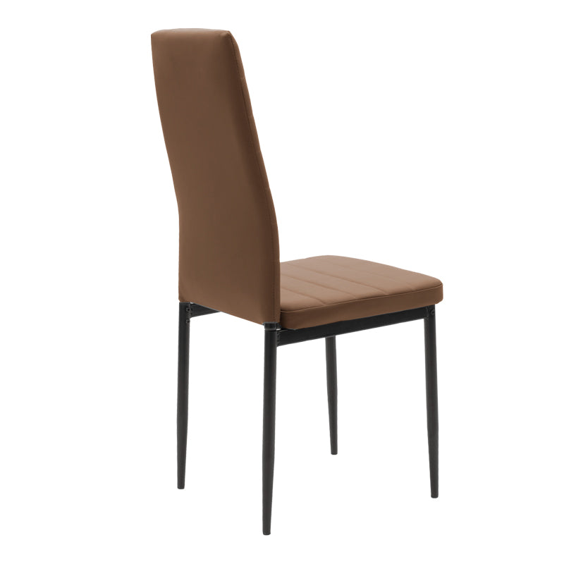 Καρέκλα Parker Cappuccino PU με Μεταλλικό Μαύρο Πόδι 41x48x96