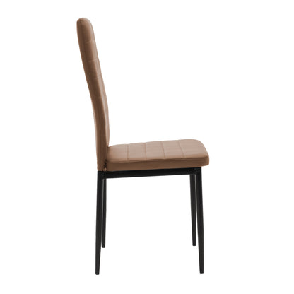 Καρέκλα Parker Cappuccino PU με Μεταλλικό Μαύρο Πόδι 41x48x96