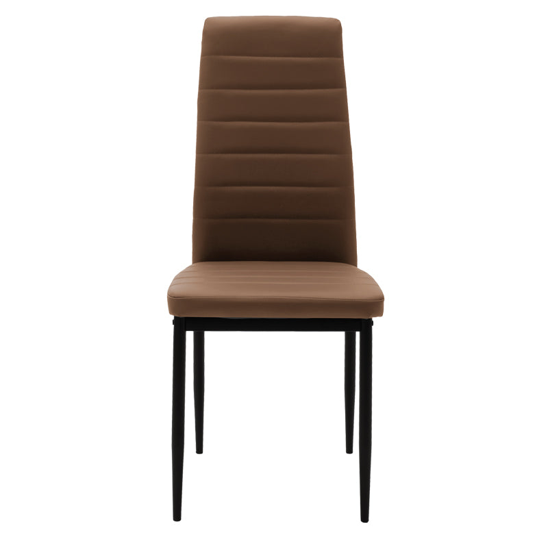 Καρέκλα Parker Cappuccino PU με Μεταλλικό Μαύρο Πόδι 41x48x96