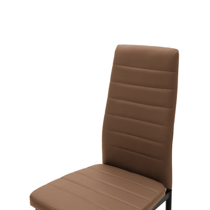 Καρέκλα Parker Cappuccino PU με Μεταλλικό Μαύρο Πόδι 41x48x96