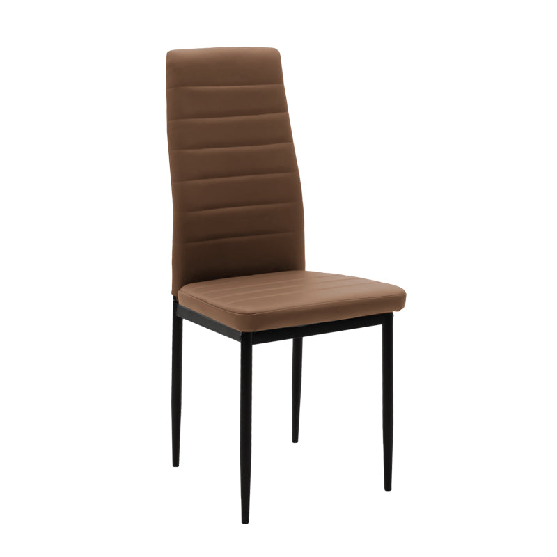 Καρέκλα Parker Cappuccino PU με Μεταλλικό Μαύρο Πόδι 41x48x96