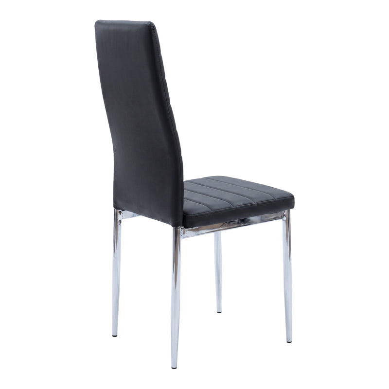 Καρέκλα Parker Μαύρο PU με Πόδι Χρωμίου 41x48x96