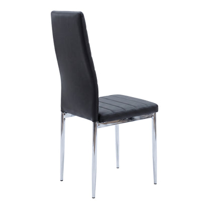 Καρέκλα Parker Μαύρο PU με Πόδι Χρωμίου 41x48x96