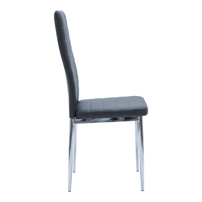 Καρέκλα Parker Μαύρο PU με Πόδι Χρωμίου 41x48x96