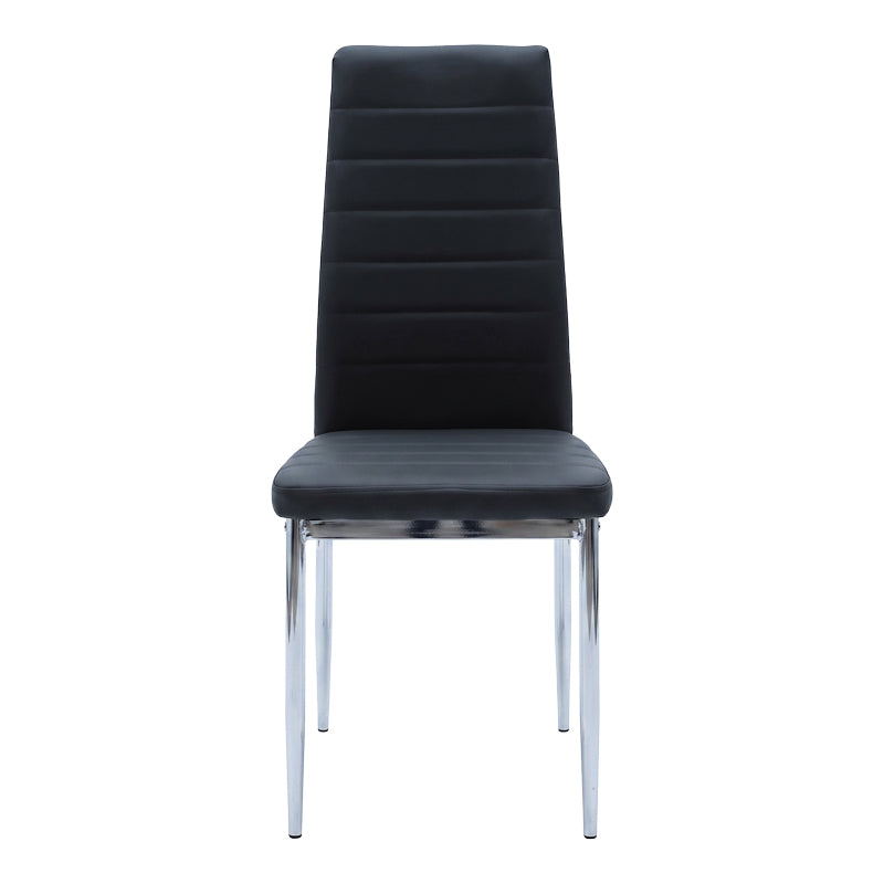 Καρέκλα Parker Μαύρο PU με Πόδι Χρωμίου 41x48x96
