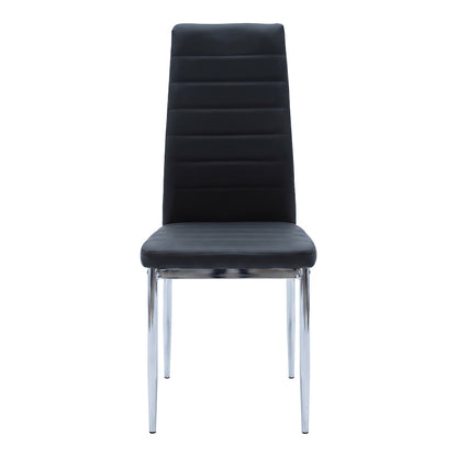 Καρέκλα Parker Μαύρο PU με Πόδι Χρωμίου 41x48x96