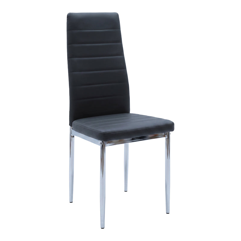 Καρέκλα Parker Μαύρο PU με Πόδι Χρωμίου 41x48x96