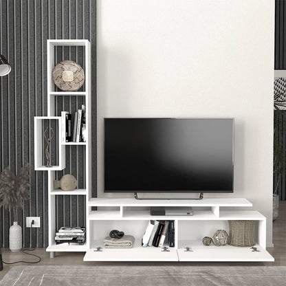 Tulip TV Unit Made of Melamine Color White 160x29.5x160