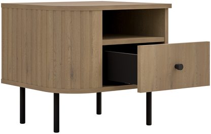 Κομοδίνο Ovelia Αριστερά Φυσικό 48x41.5x45