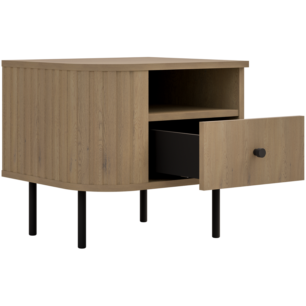 Κομοδίνο Ovelia Αριστερά Φυσικό 48x41.5x45