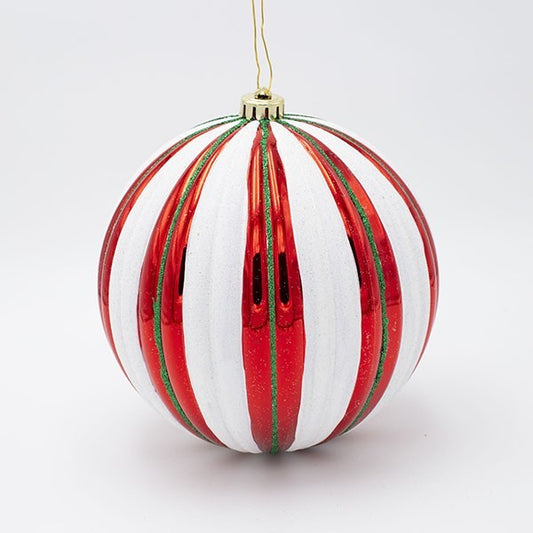 ΠΛΑΣΤΙΚΗ ΜΠΑΛΑ ΚΟΚΚΙΝΗ ΜΕ ΛΕΥΚΕΣ ΚΑΙ ΠΡΑΣΙΝΕΣ ΡΙΓΕΣ ΣΕΤ 2 ΤΜΧ 20εκ