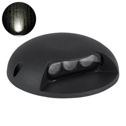 STEP-LUNA 90617 Επιφανειακό Φωτιστικό Σκαλοπατιού - Διαδρόμου LED 3W 345lm 10° DC 24V Αδιάβροχο IP65 Φ12 x Υ3cm Φυσικό Λευκό 4500K - Μαύρο