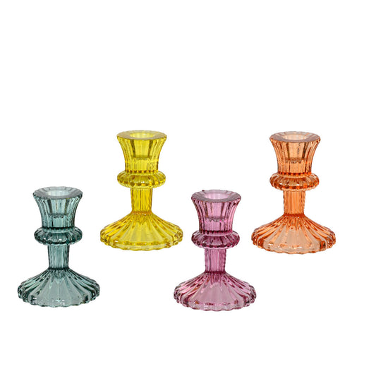 Γυάλινο Κηροπήγιο 9x9x11 Φούξια