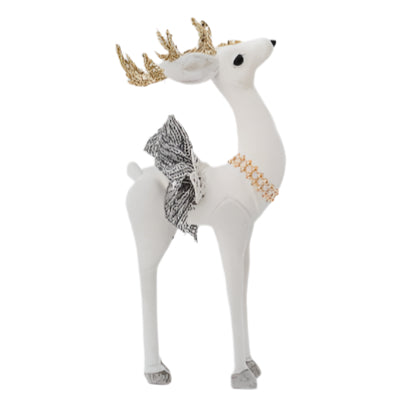 ΒΕΛΟΥΔΙΝΟ ΕΛΑΦΙ ΛΕΥΚΟ ΜΕ ΧΡΥΣΟ ΓΚΛΙΤΕΡ 13x5x29